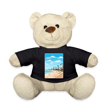 Manhattan Beach Californie Affiche de voyage souvenir - Nounours - noir - Devant