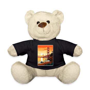 Affiche de voyage du Golden Gate de San Francisco en Californie - Nounours - noir - Devant
