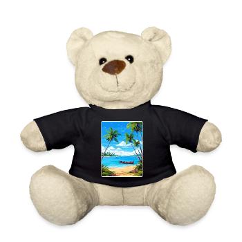 Ko Samui Thaïlande Affiche de voyage thaïlandaise Souvenir WPA - Nounours - noir - Devant