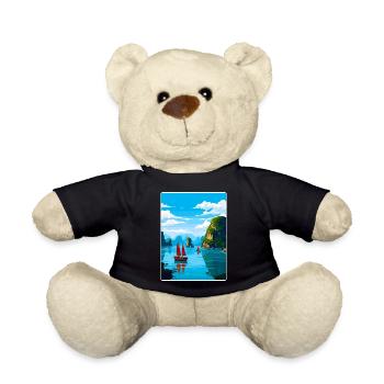 Ha Long Bay Vietnam islands Travel Poster Souvenir - Teddy Bear - black - Front