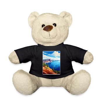 Crater Lake National Park Travel Poster Souvenir - Teddy Bear - black - Front