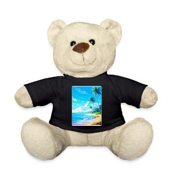 Île Caraïbes Voyage Poster Souvenir - Nounours - noir - Devant