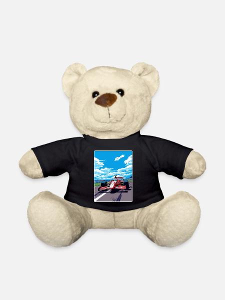 Suzuka Circuit Motorsport Race Japan Painting WPA - Teddy Bear - black