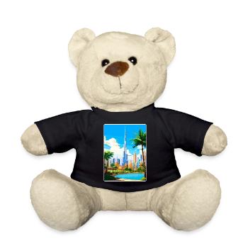 Dubai United Arab Emirates Travel Poster Souvenir - Teddy Bear - black - Front