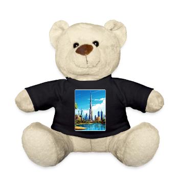 Dubai United Arab Emirates Travel Poster Souvenir - Teddy Bear - black - Front