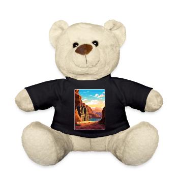 Petra Jordan Affiche de voyage Souvenir Carte Postale Peinture - Nounours - noir - Devant