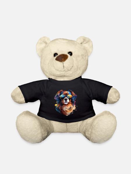 Tibet Spaniel mit Sonnenbrille - Teddy - Schwarz