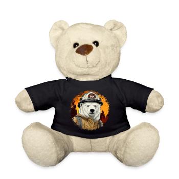 Polar Bear Fire Brigade - Teddy Bear - black - Front
