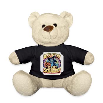 Grusel Halloween Hexe es wird schaurig - Teddy - Schwarz - Vorne