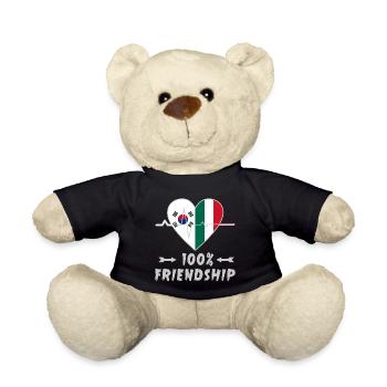 100 % amitié entre la Corée du Sud et l'Italie - Nounours - noir - Devant