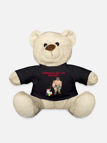 Der Barbar und das Einhorn - Teddy - Schwarz