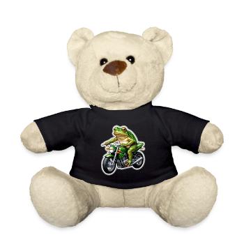 Frosch auf Motorrad - Teddy - Schwarz - Vorne