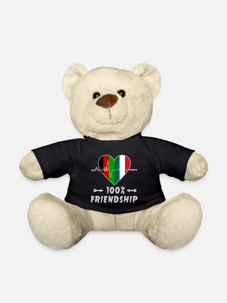 Afghanistan und Italien 100% Freundschaft - Teddy - Schwarz