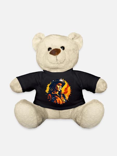 Feuerwehrfrau - Teddy - Schwarz