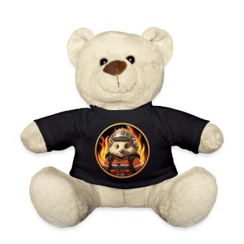 Hedgehog Fire Brigade - Teddy Bear - black - Front