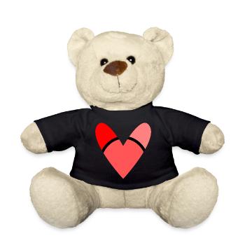 HERZ. HERZ. VALENTINSTAG. LIEBE. LIEBE. PAAR. - Teddy - Schwarz - Vorne