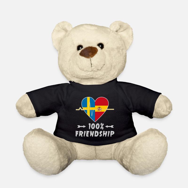 Schweden und Spanien 100% Freundschaft - Teddy - Schwarz