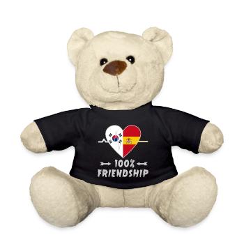 100 % amitié entre la Corée du Sud et l'Espagne - Nounours - noir - Devant