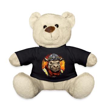 Nilpferde Feuerwehr - Teddy - Schwarz - Vorne