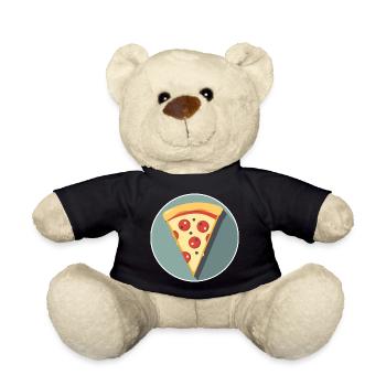 Pizza Slice Graphic - Teddy Bear - black - Front