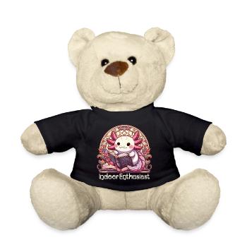 Axolotl Drinnen Enthusiast Buch Bücher Geschenk - Teddy - Schwarz - Vorne