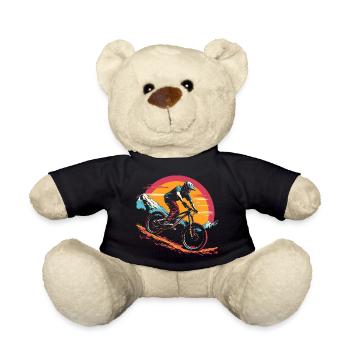 Mountainbiking Illustration - Teddy - Schwarz - Vorne