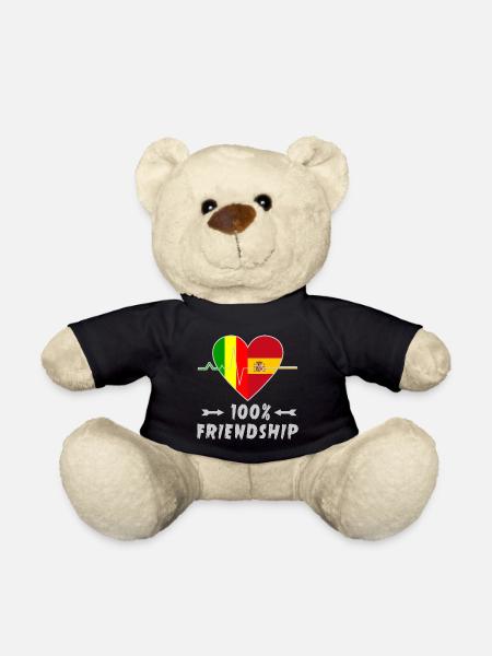 100 % amitié entre le Mali et l'Espagne - Nounours - noir