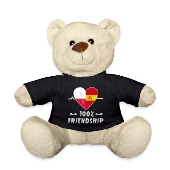 100 % amitié entre la Pologne et l'Espagne - Nounours - noir - Devant
