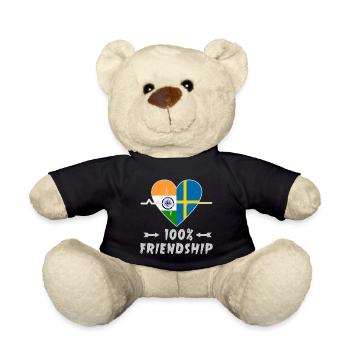 India and Sweden 100% friendship - Teddy Bear - black - Front