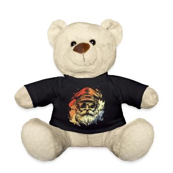 Retro Segelkapitän Zeichnung - Teddy - Schwarz - Vorne