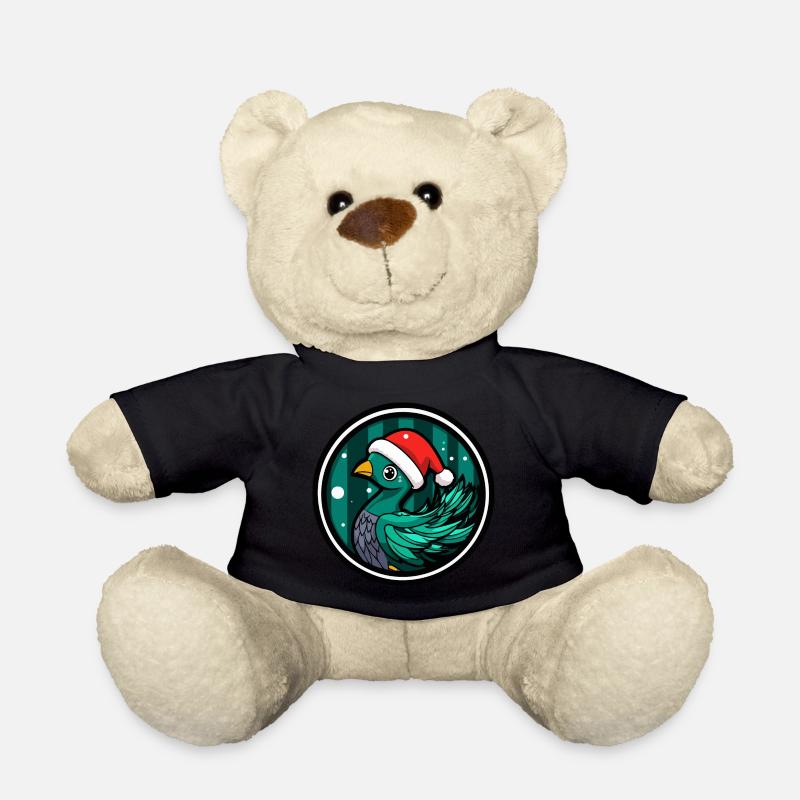 Pfau Vogel Weihnachten Tier - Teddy - Schwarz