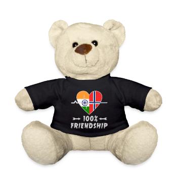 India and Norway 100% friendship - Teddy Bear - black - Front