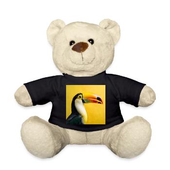 Toucan oiseau sur fond jaune tropical couleurs - Nounours - noir - Devant