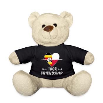 Uganda and Poland 100% friendship - Teddy Bear - black - Front