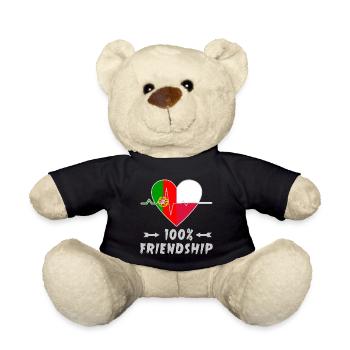 Portugal und Polen 100% Freundschaft - Teddy - Schwarz - Vorne