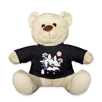 Singes effrayants dans une source chaude l blanc rose bleu - Nounours - noir - Devant