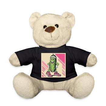 Humorvoller Gurkencharakter mit Streetwear - Teddy - Schwarz - Vorne