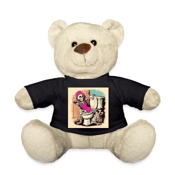 Skelett im Badezimmer mit Badeanzug - Teddy - Schwarz - Vorne