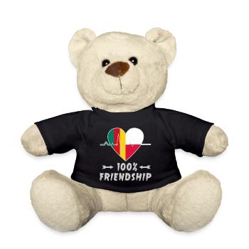 100 % amitié entre le Cameroun et la Pologne - Nounours - noir - Devant