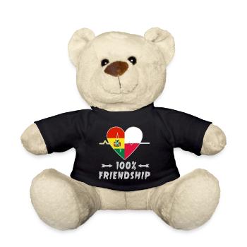Bolivien und Polen 100% Freundschaft - Teddy - Schwarz - Vorne