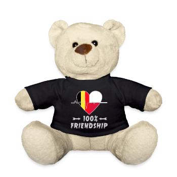Belgien und Polen 100% Freundschaft - Teddy - Schwarz - Vorne