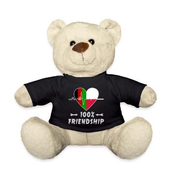 Afghanistan and Poland 100% friendship - Teddy Bear - black - Front