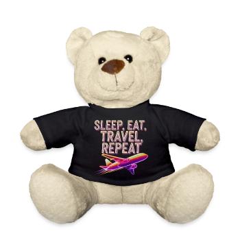 Sleep Eat Travel Repeat - Teddy Bear - black - Front