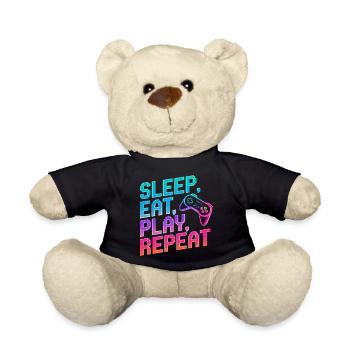 Schlaf Essen Abspielen Wiederholen - Teddy - Schwarz - Vorne