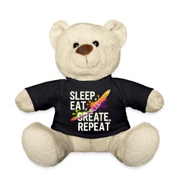 Sleep Eat Create Repeat - Teddy Bear - black - Front