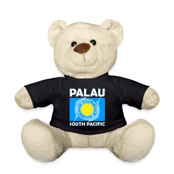 Palau Flagge und Blauhaie - Teddy - Schwarz - Vorne