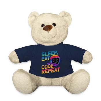 Sleep Eat Code Repeat Geschenk für Coder - Teddy - French Navy - Vorne