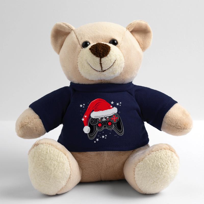 Gaming-Controller mit Weihnachtsmütze Teddy