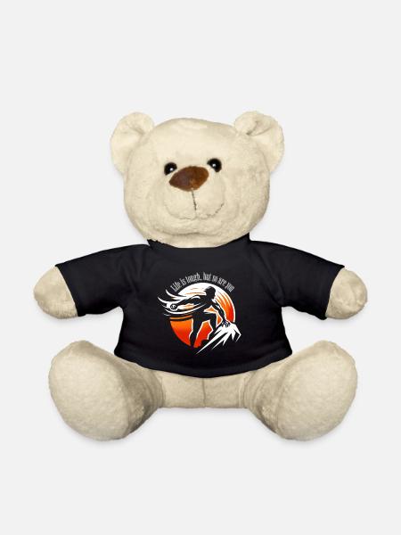 Spruch Shirt,Das Leben ist hart,aber du bist es - Teddy - Schwarz
