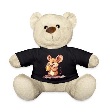 Cute Mouse Drinking Beer 2 - Teddy - Schwarz - Vorne